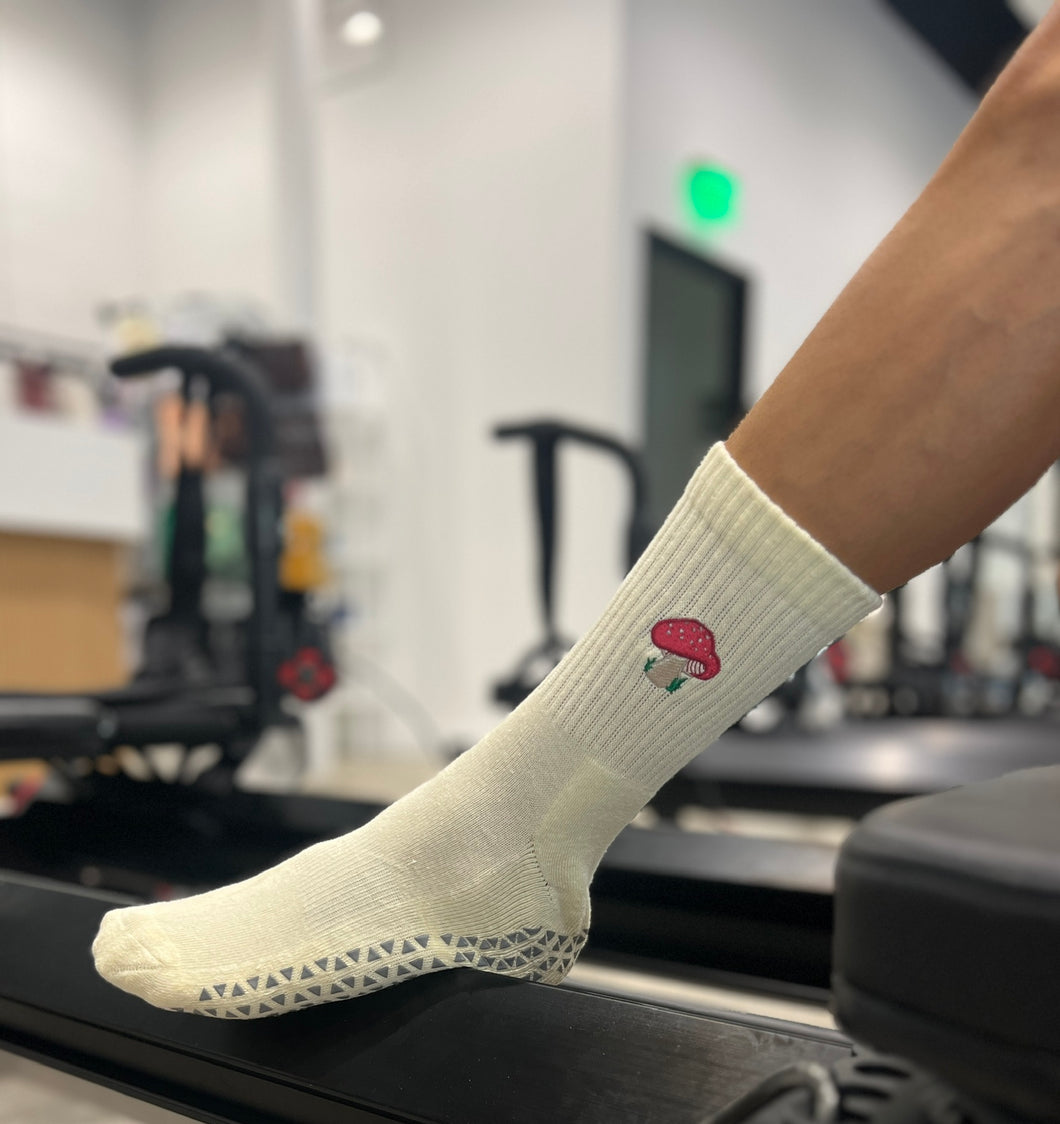 Mushroom Half-Crew Grip Sock