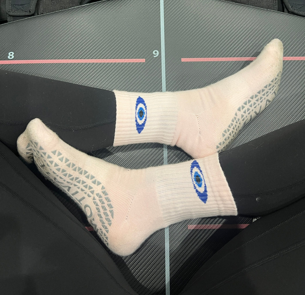 Evil Eye Half Crew Grip Sock